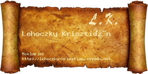 Lehoczky Krisztián névjegykártya